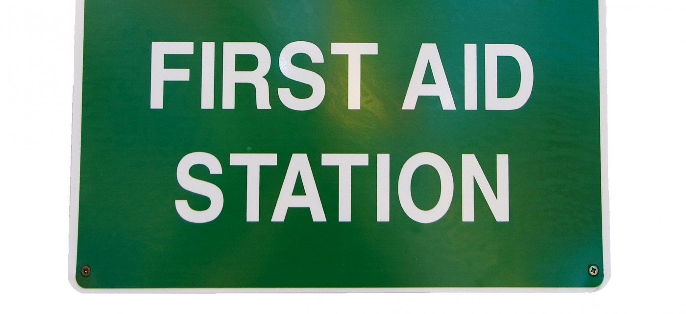first aid station sign