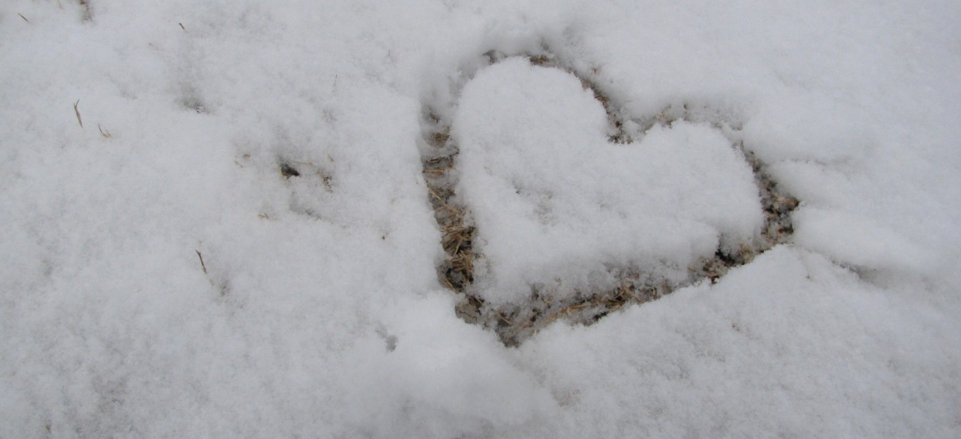 a heart in the snow