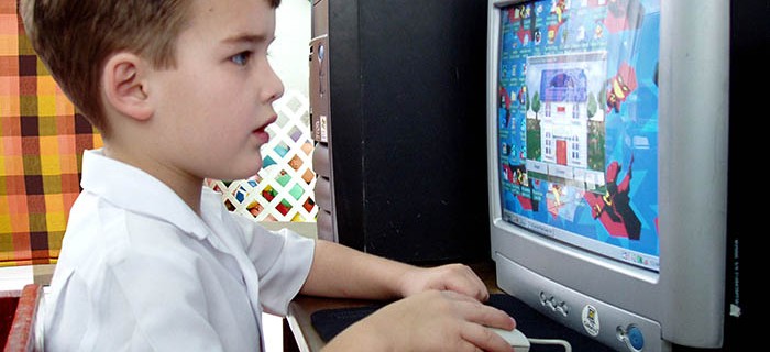 Kid at computer
