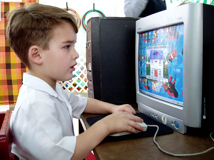 Kid at computer
