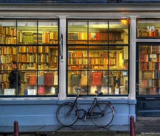 book store with bike