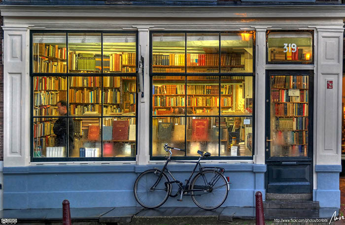 book store with bike