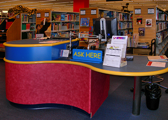 information desk at library