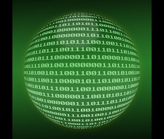 Computer Code in a Green Globe