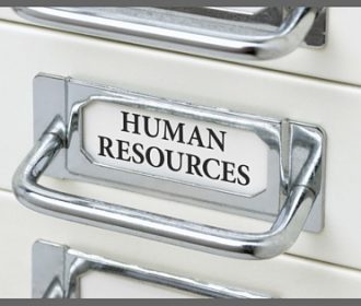 flle drawer labeled human resources