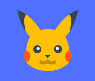 Pikachu on blue background