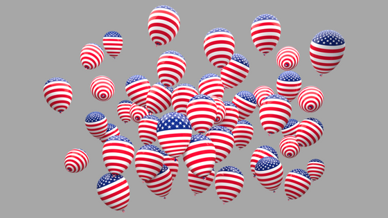 red white and blue ballons