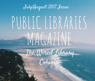 Public Libraries magazine - July August issue background photo of ocean and beach