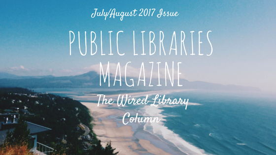 Public Libraries magazine - July August issue background photo of ocean and beach