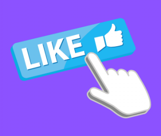 image of hand pressing a like button