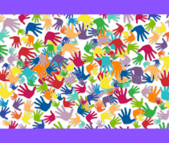 multi-colored handprints