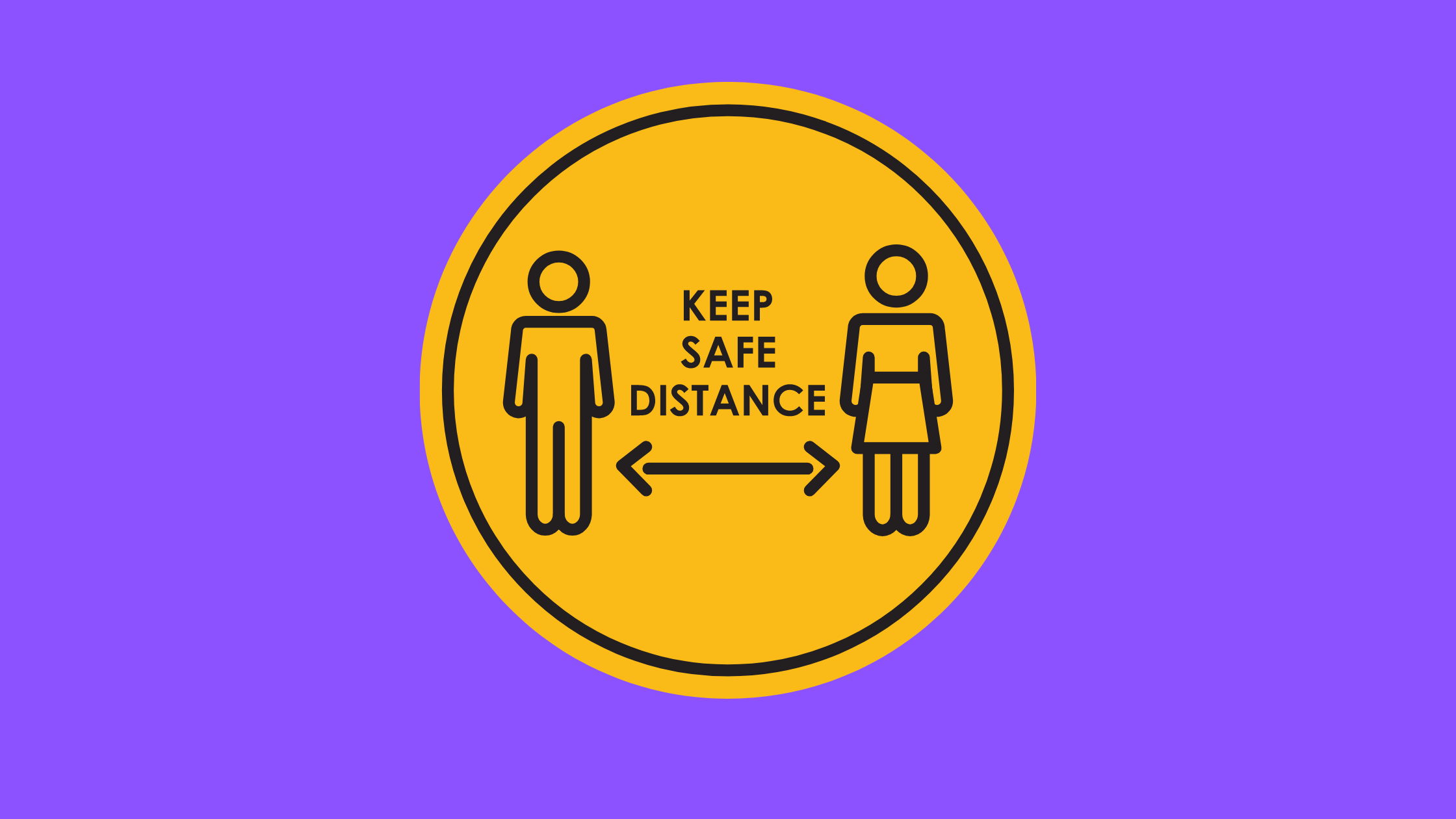 Keep safe distance sign
