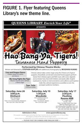 Figure 1. Flyer Featuring Queens Library's New Theme Line