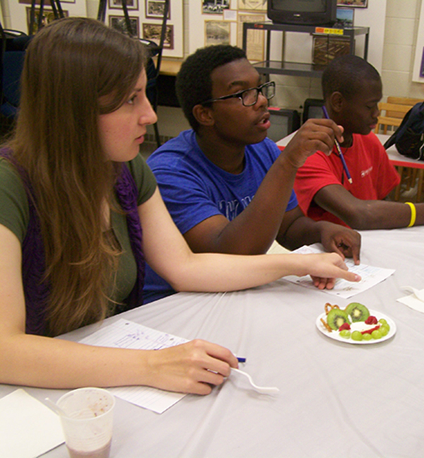 picture of teens at food event