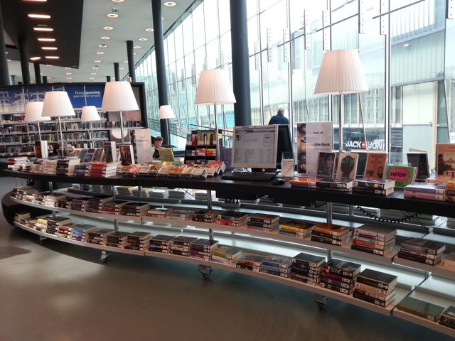 Retail style displays at Almere Public Library