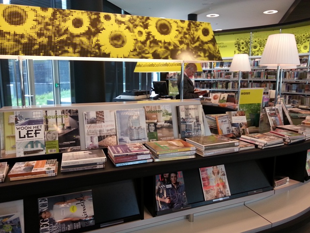 Bookshelves at the Almere Library