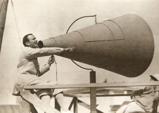 vintage snapshot giant megaphone