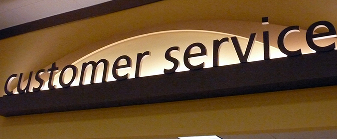 Customer Service sign