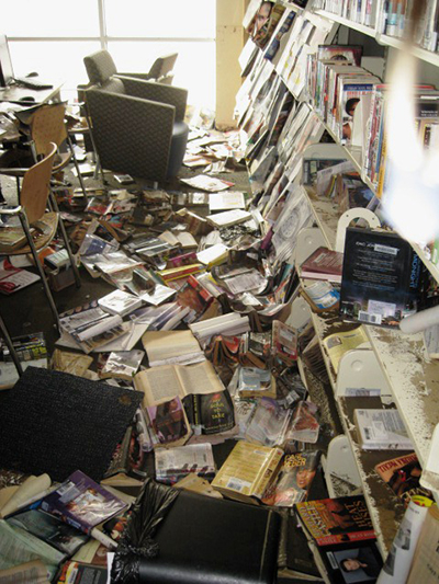 Hurricane damage Arverne Branch Queens Library