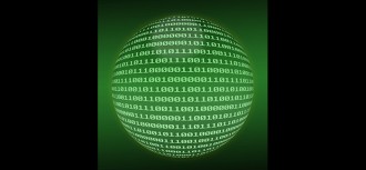 Computer Code in a Green Globe