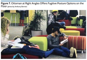 Ottoman at Right Angles Offers Fugitive Posture Options on the Floor