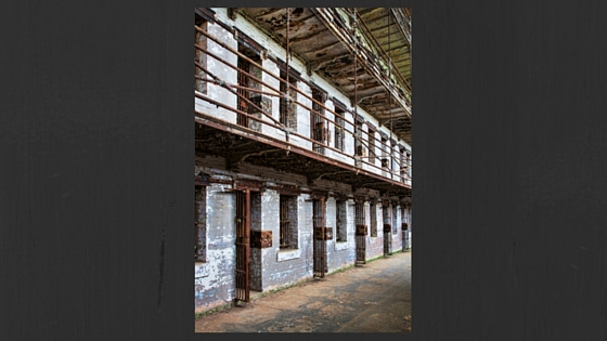 row of prison cells