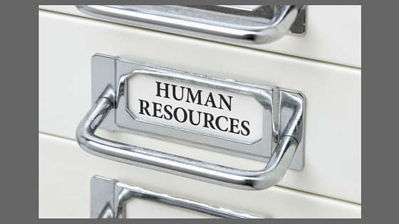flle drawer labeled human resources