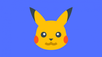 Pikachu on blue background