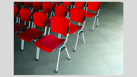 red chairs in a conference room