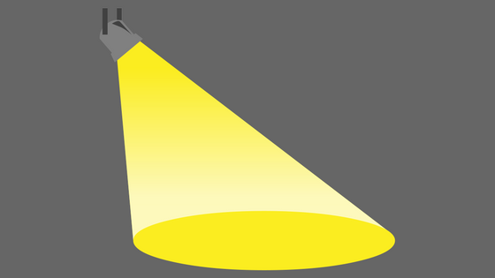 illustration of yellow spotlight on gray background