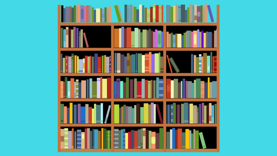 Illustration of a book shelf