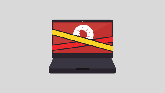 Computer virus infection bug illustration