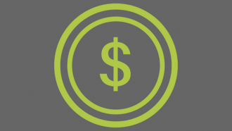 green dollar sign on gray background