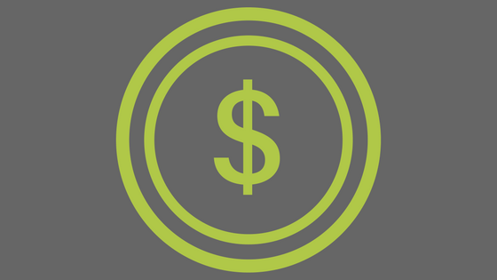 green dollar sign on gray background