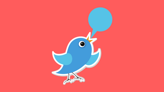 twitter bird with thought bubble