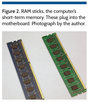 Figure 2. RAM sticks, the computer's short-term memory.