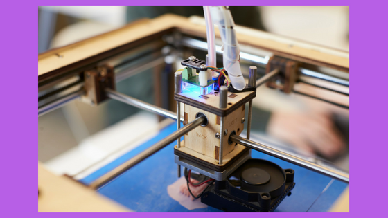 up close photo of a 3-D printer