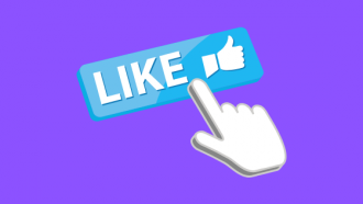 image of hand pressing a like button