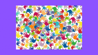 multi-colored handprints