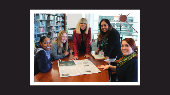 photograph of Akilah Blount, Liv Ricketts, Valerie Bell, and Simone Moonsammy, all persons who worked on this project.