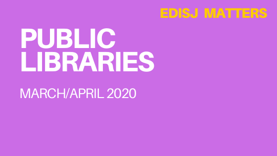 Public Libraries march/april 2020 EDISJ Matters Column Head