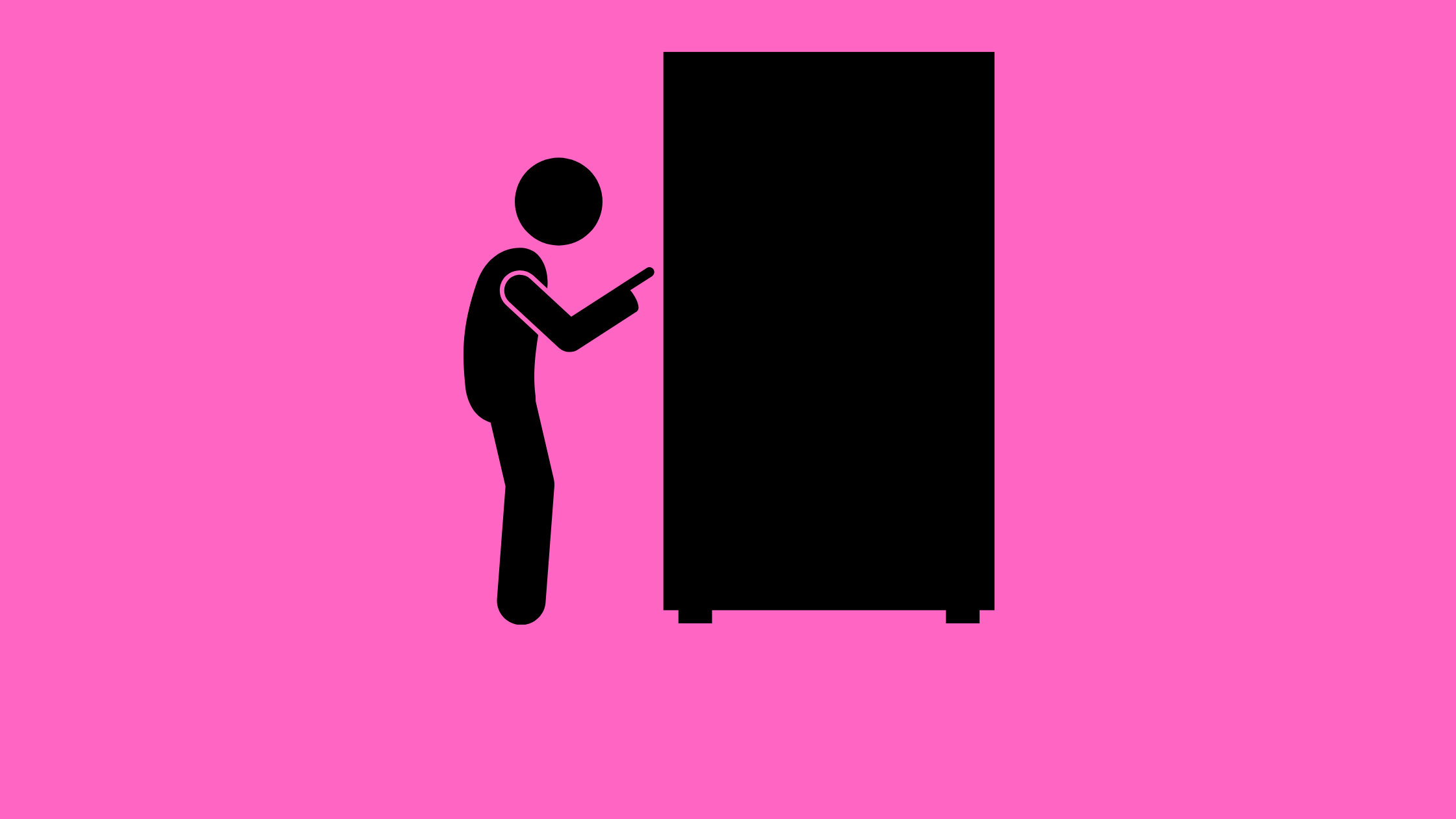 illustration of a person pressing a button on a vending machine