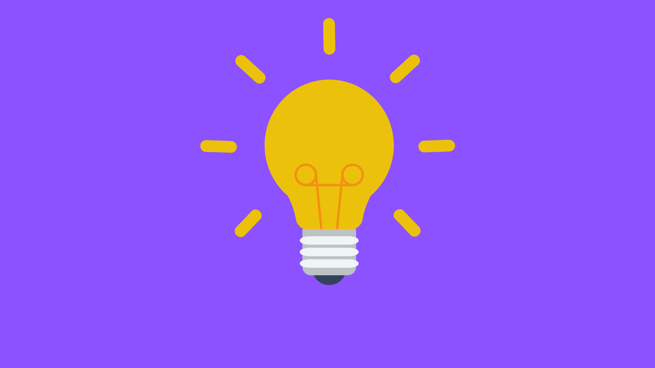 Illustration of a bright yellow light bulb