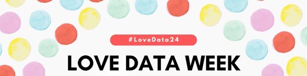 love data week 2024 in front of multi-colored dots background
