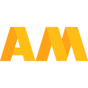 GOLD A AND GOLD M IN BOLD BLOCK LETTERS