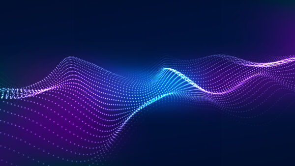image of light waves purple and blue on a black background