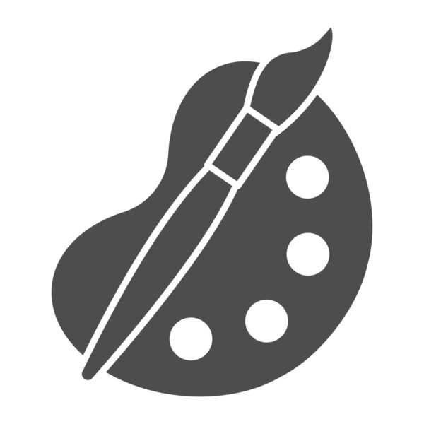 illustration of a brush and palette