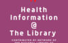 Health information at the library logo for column white lettering with a red line similar to a ekg indicator