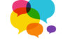 multicolored thought bubbles