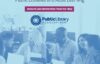 Cover of a report titled “Expanding Possibilities: Public Libraries and Adult Learning.” The subtitle reads “Insights and Innovations from the Field.” The cover features the Public Library Association logo and the Gale logo. Below the title, a diverse group of five adults sit together at a table, smiling and talking in a bright, modern workspace. The background and design use shades of blue and purple, with the footer text noting “Chicago | 2025.”